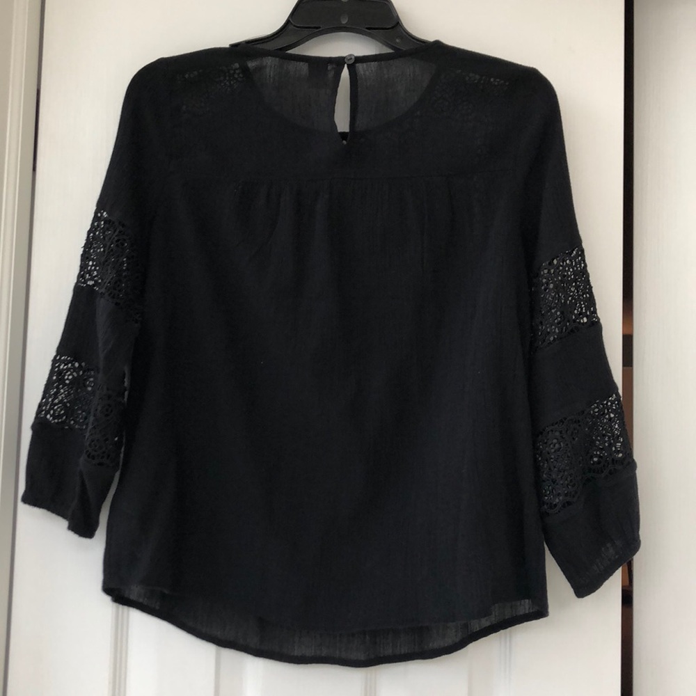 Black Lace-inset blouse